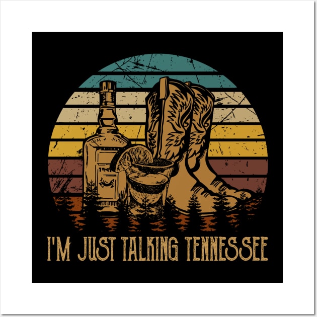 I'm Just Talking Tennessee Glasses Whiskey Cowboys Wall Art by Beetle Golf